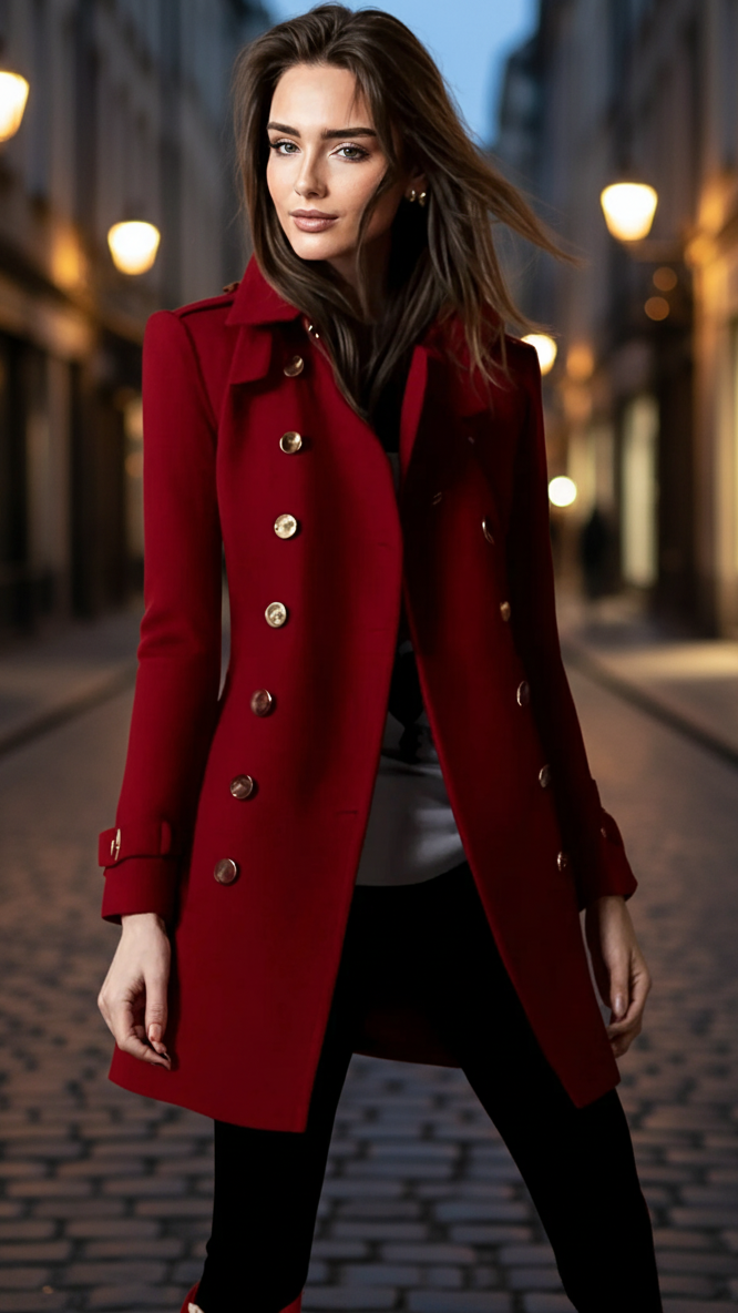 Tailored Wool Jacket with Elegant Button Accents – Sophisticated Women's Outerwear 0