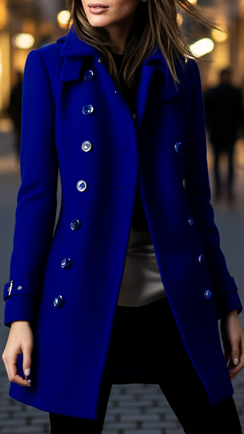 Tailored Wool Jacket with Elegant Button Accents – Sophisticated Women's Outerwear 3