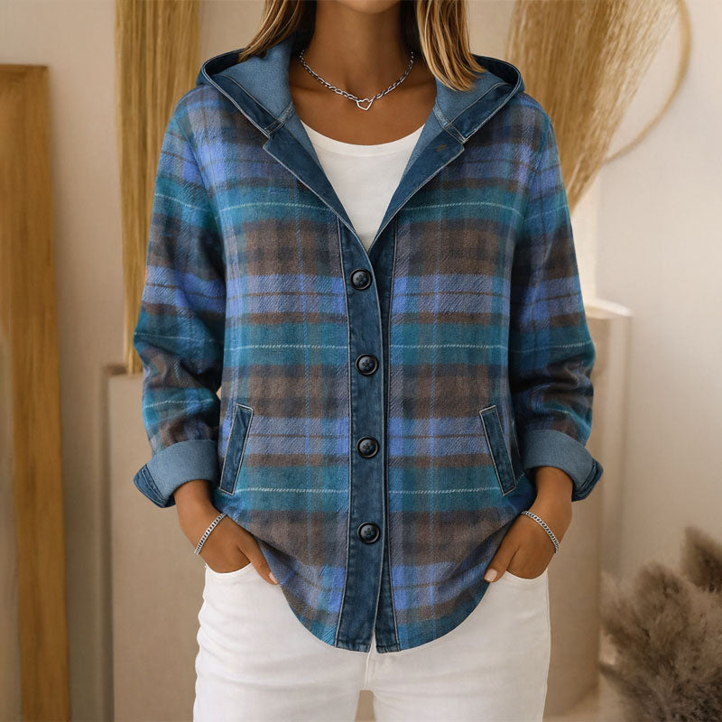 Valentina | Hooded Plaid Light Jacket - ginlerie 2