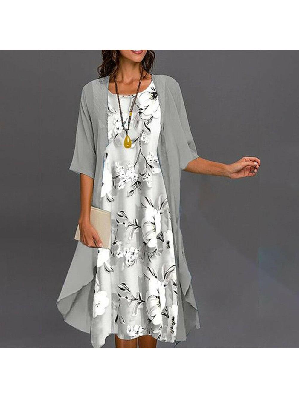 Vera | Elegant Printed Dress - ginlerie 0