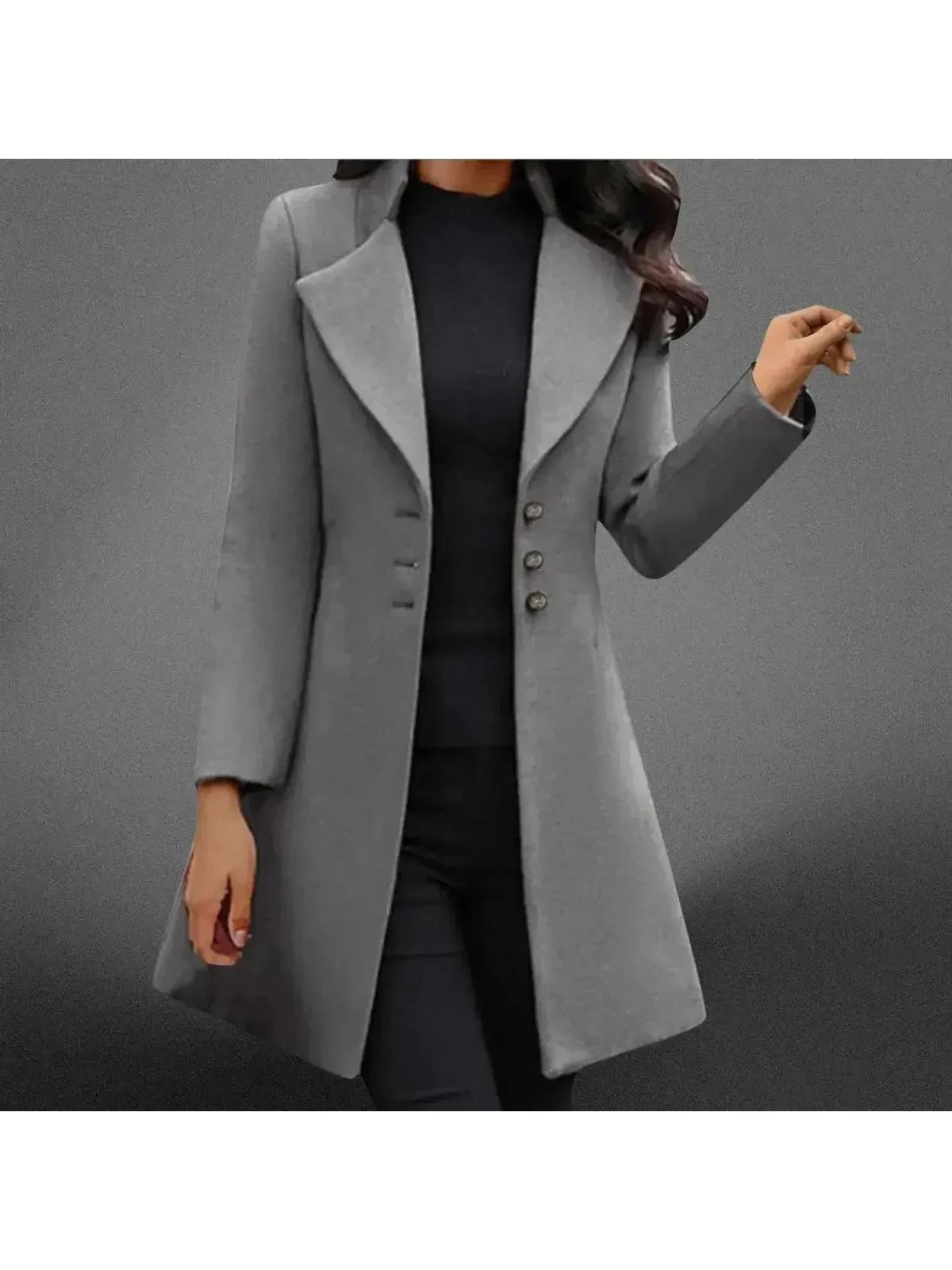 Vera | Italian-Inspired Long Sleeve Coat - ginlerie 1