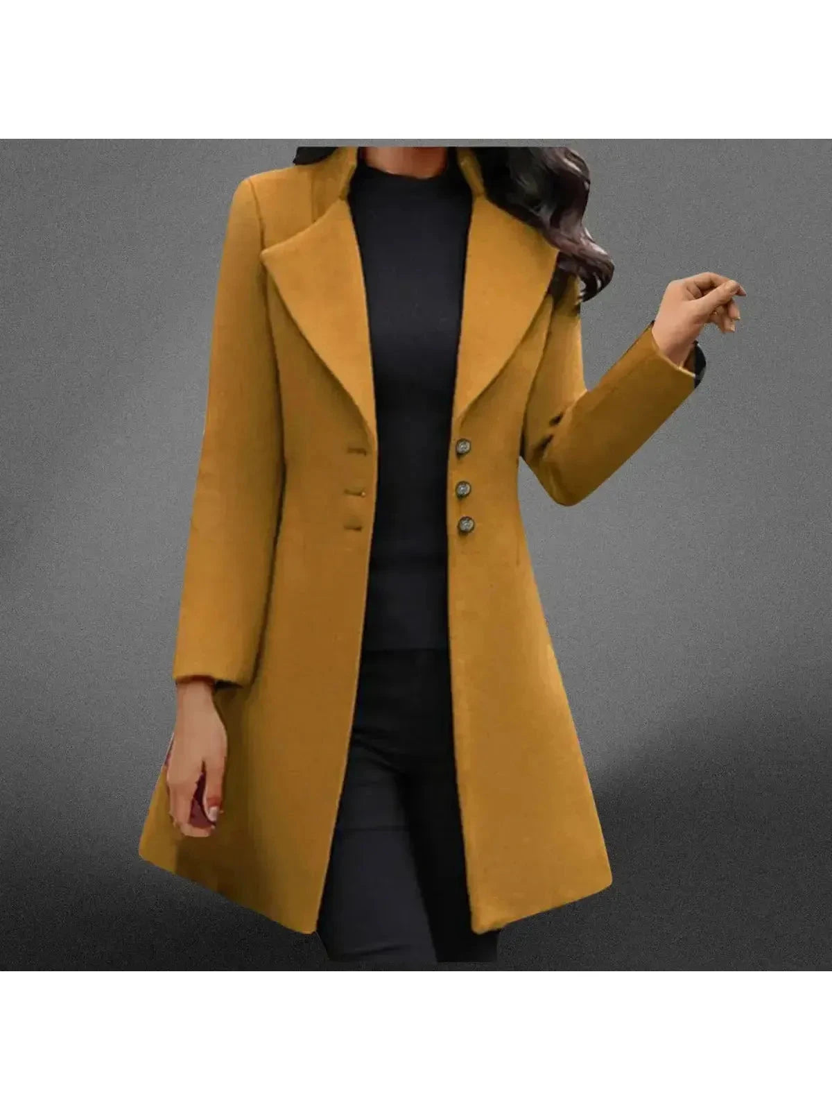 Vera | Italian-Inspired Long Sleeve Coat - ginlerie 2