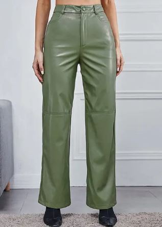 Victoria | Slim Fit Black Leather Trousers - ginlerie 3