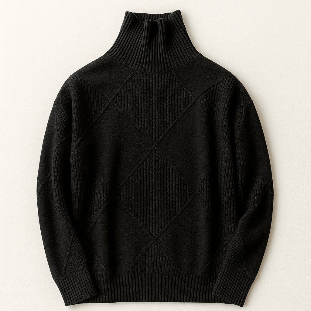 Women's Turtleneck Jumper Black Size M Polyester 4