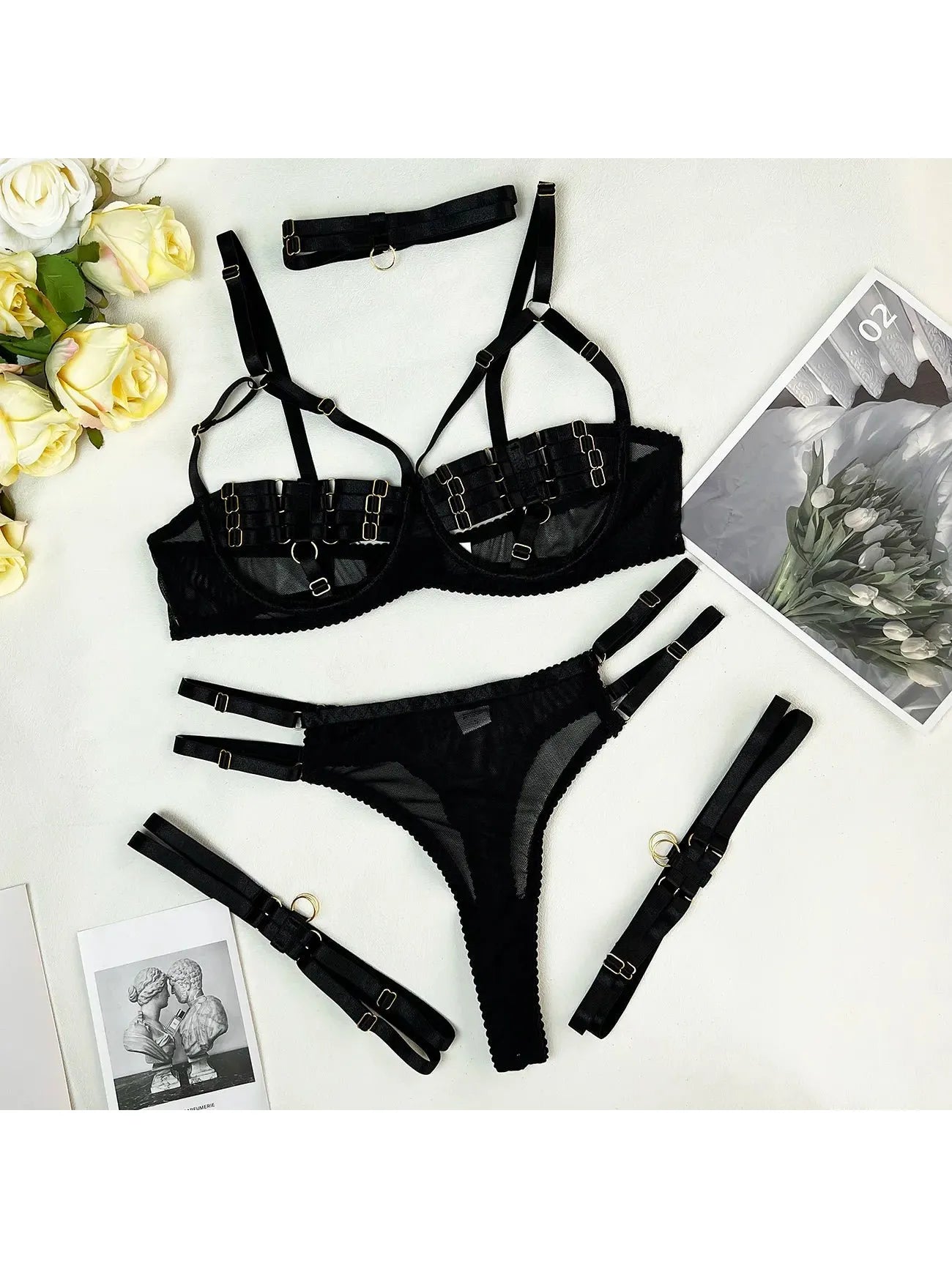 Amanda | 4-Piece Lingerie Set - ginlerie