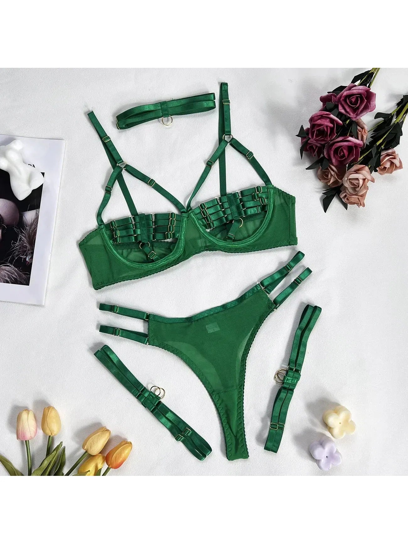Amanda | 4-Piece Lingerie Set - ginlerie