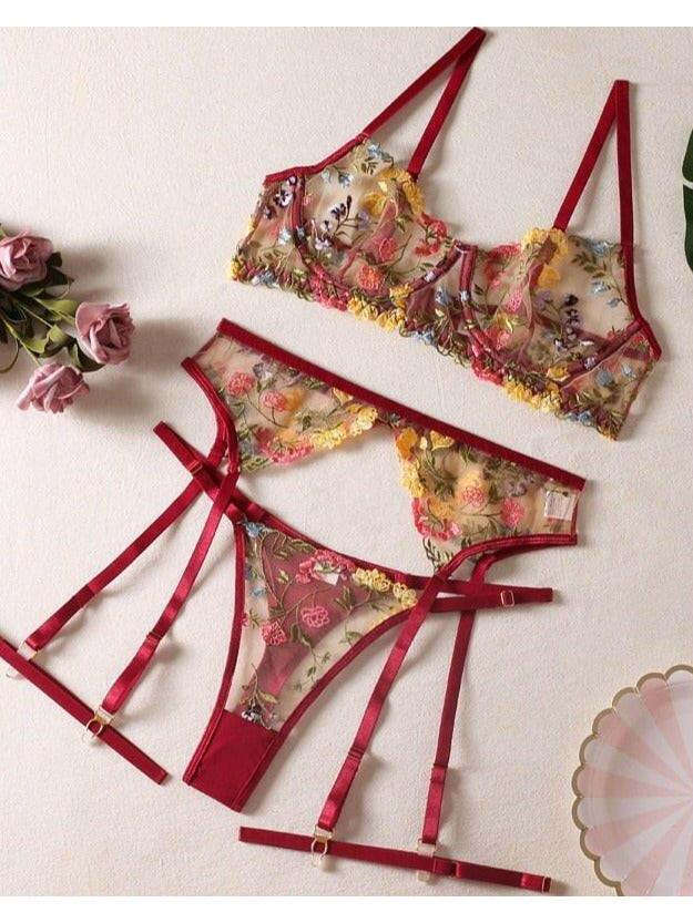 Daisy | 3-Piece French Lingerie Set - ginlerie